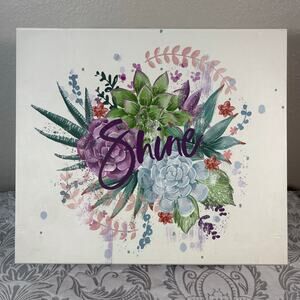 LANI HARRIS Hat Gift Keepsake Box "SHINE" Large Floral Asymmetrical Background
